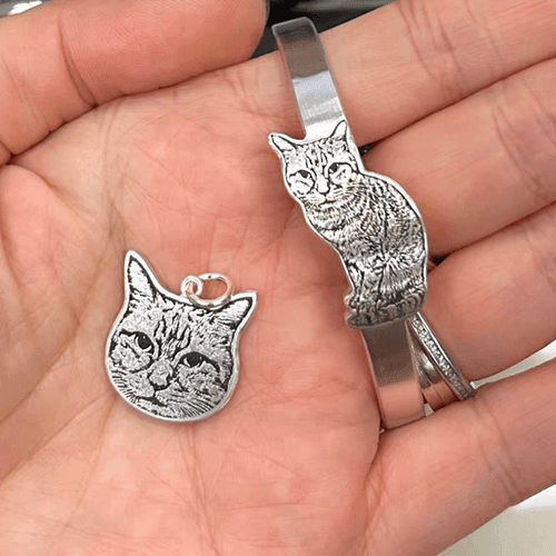 Personalized pet picture engraved bracelets wholesale makers custom cat photos engraved bangles manufacturers and factory websites